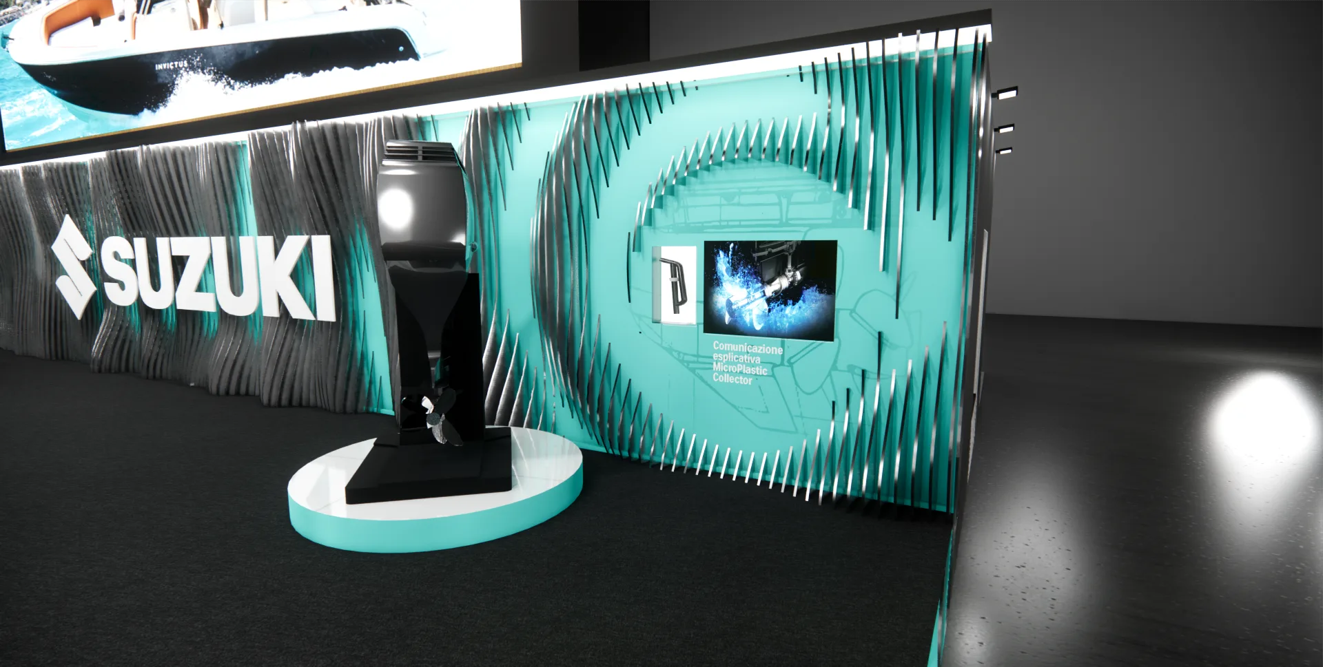 Progetti per spazi espositivi Suzuki, Salone nautico ed EICMA